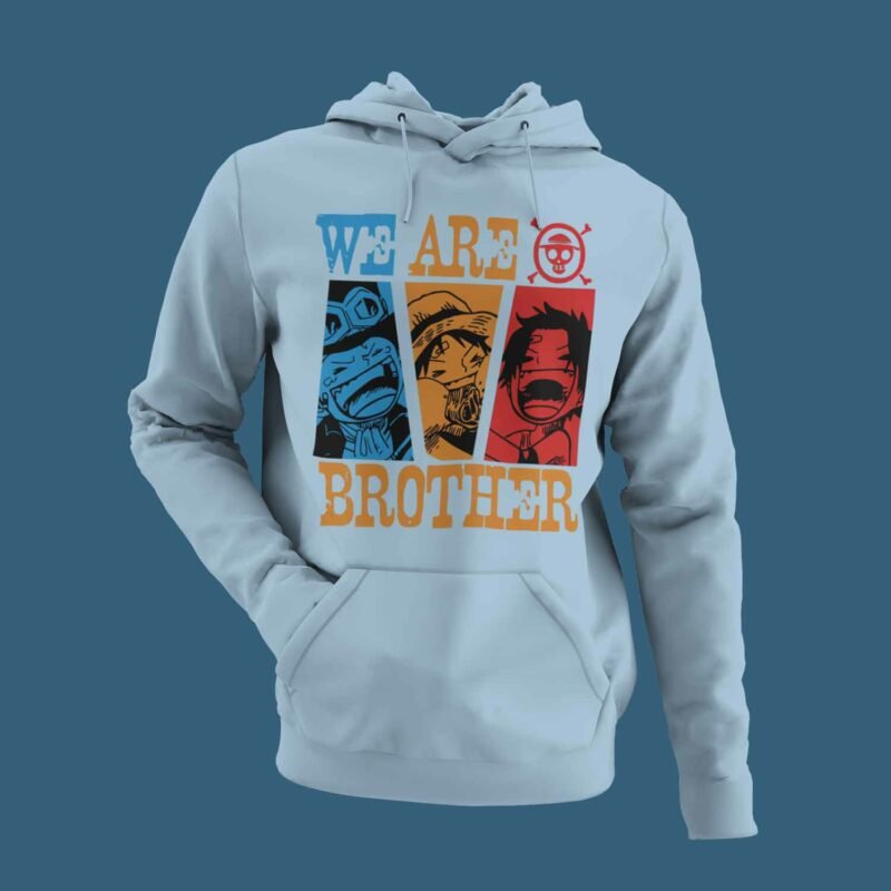 We are Brothers One Piece Light Blue Hoodie