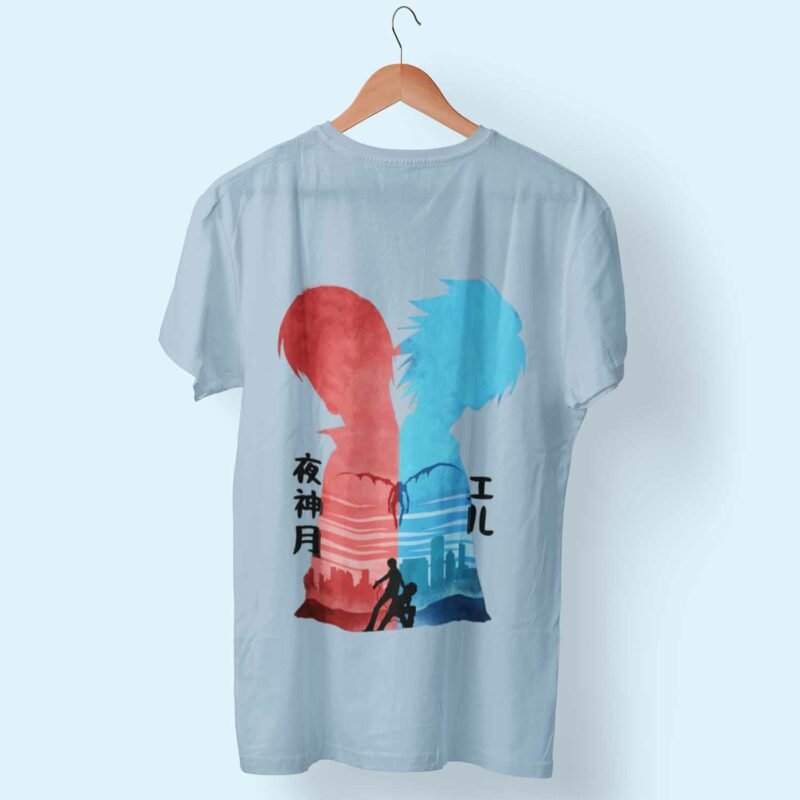 Light Yagami and L Death Note Light blue T-Shirt