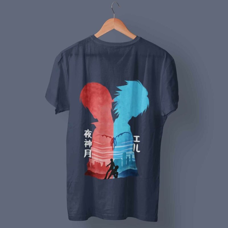 Light Yagami and L Death Note Navy T-Shirt