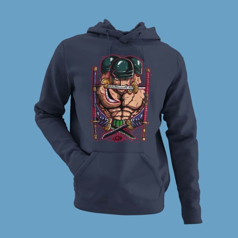 One Piece Zoro Navy Hoodie