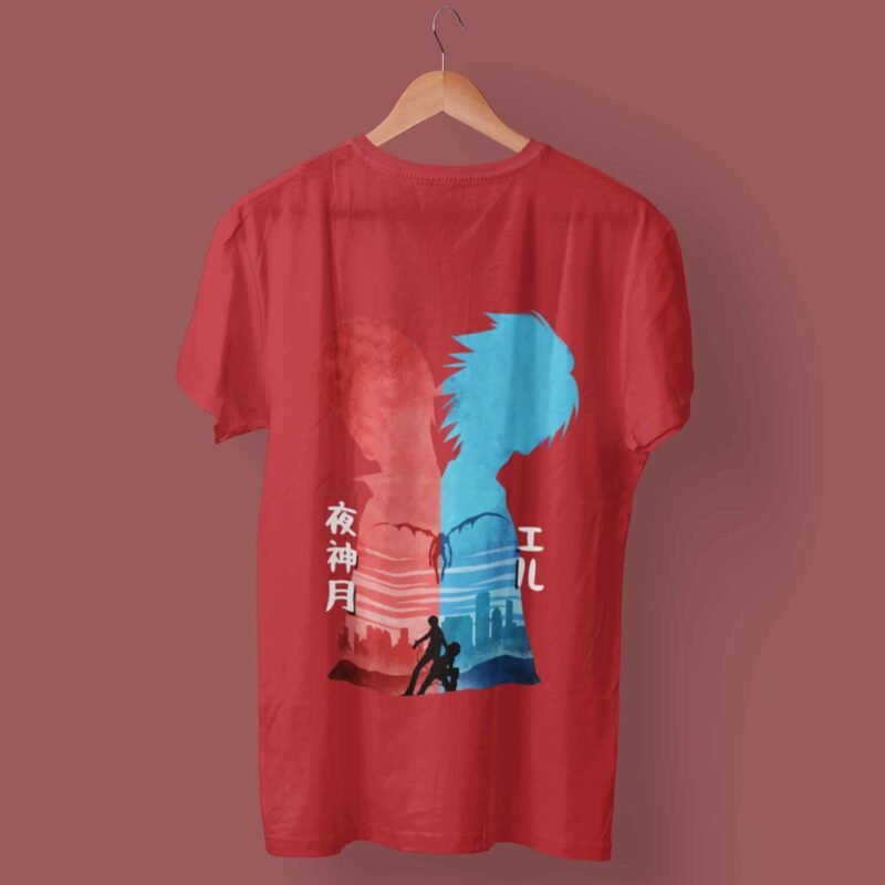 Light Yagami and L Death Note Red T-Shirt