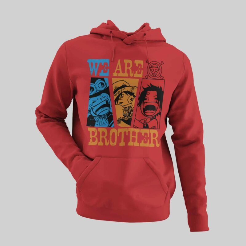 We are Brothers One Piece Red Hoodie