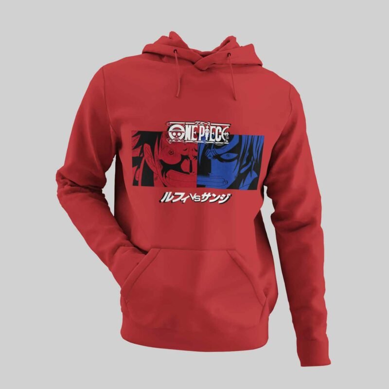 One Piece Luffy and Sanji Eyes Red Hoodie