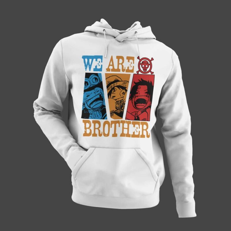 We are Brothers One Piece White Hoodie