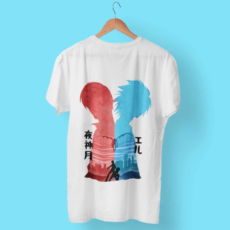 Light Yagami and L Death Note white T-Shirt