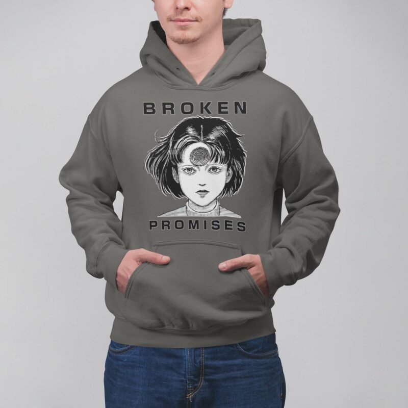 Broken Promises Junji Ito Manga Charcaol Hoodie