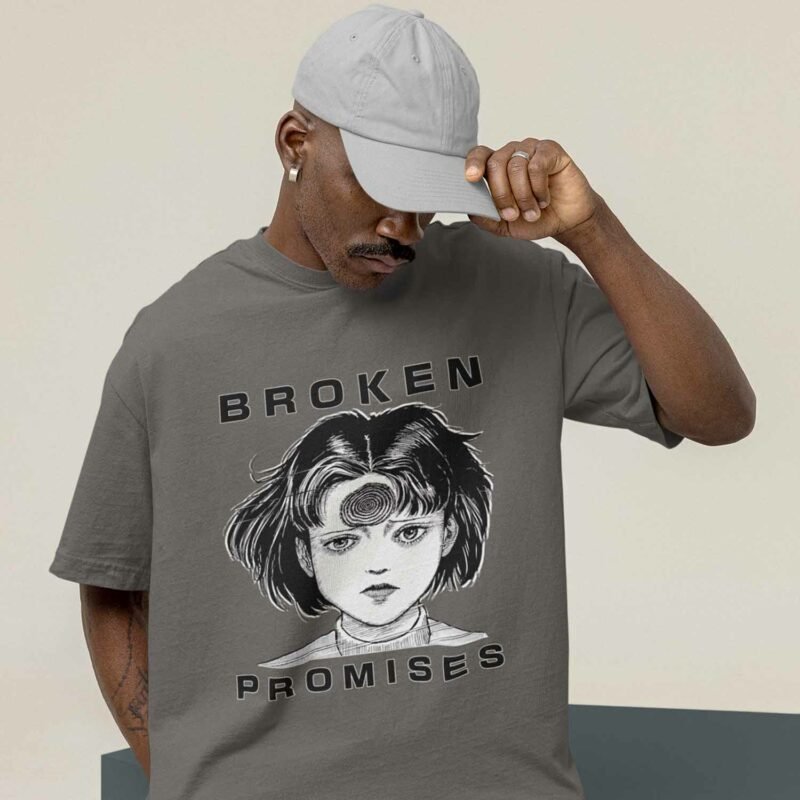 Junji Ito Broken Promises Manga Charcaol Shirt