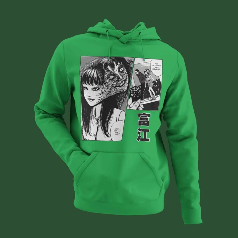 Junji Ito Tomie Manga Irish green Hoodie