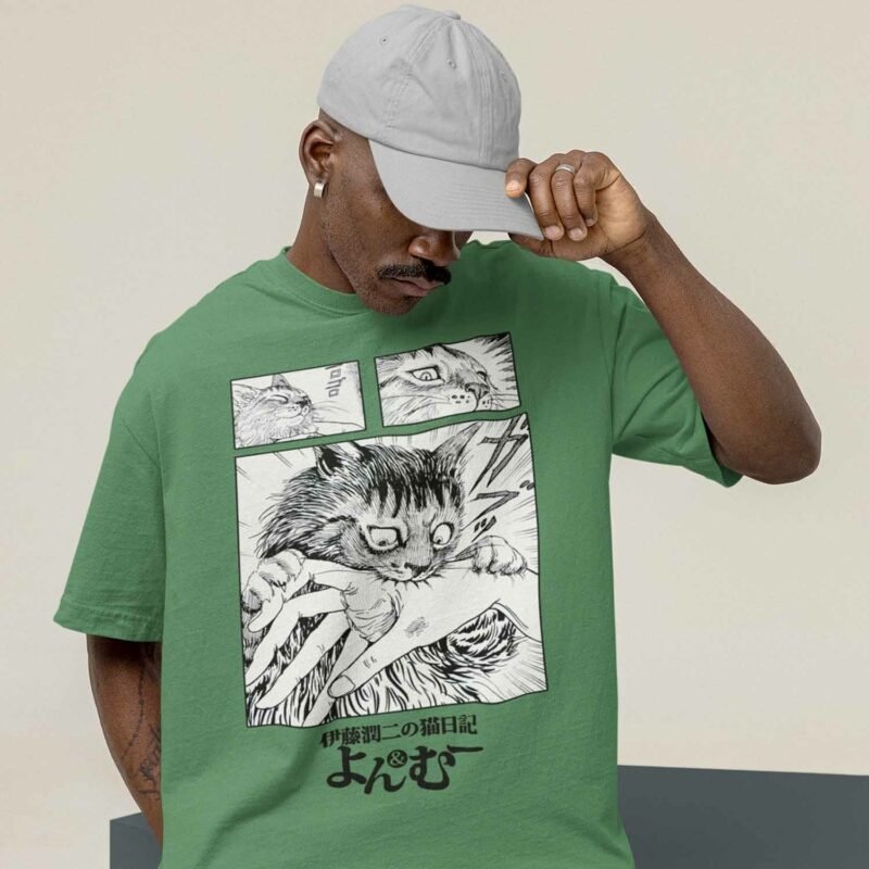 Junji Ito Manga Cat Diary Bite Irish green Shirt