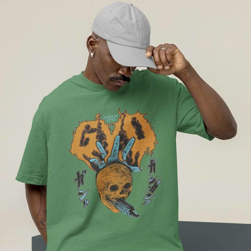 Junji Ito Gyo Skull Manga Irish green T-Shirts