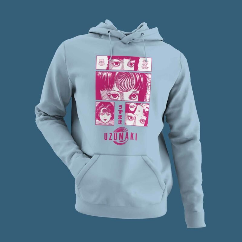 Uzumaki Chapter 3 The Scar Junji Ito Light Blue Hoodie