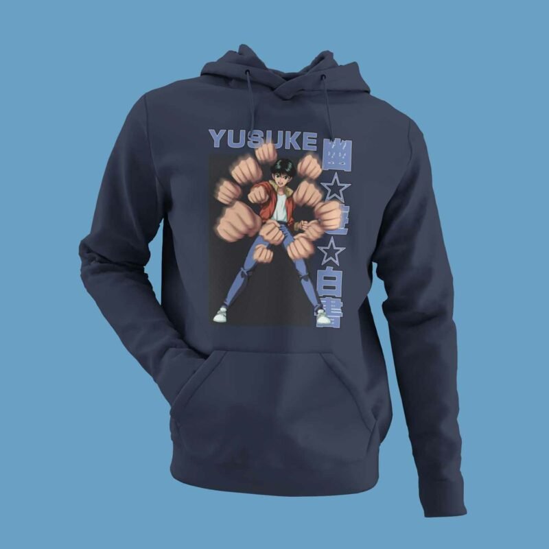 Yusuke Urameshi Yu Yu Hakusho Navy Anime Hoodie