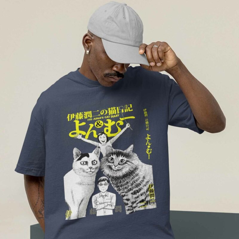 Cat Diary Junji Ito Manga Navy Shirt