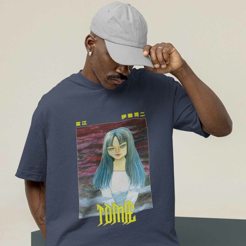 Tomie Junji Ito Manga Navy T-Shirt