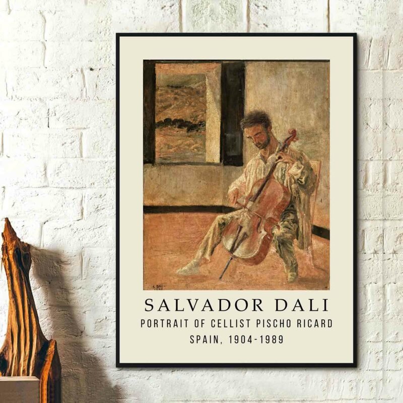 Portrait of cellist Pischo Ricard Poster