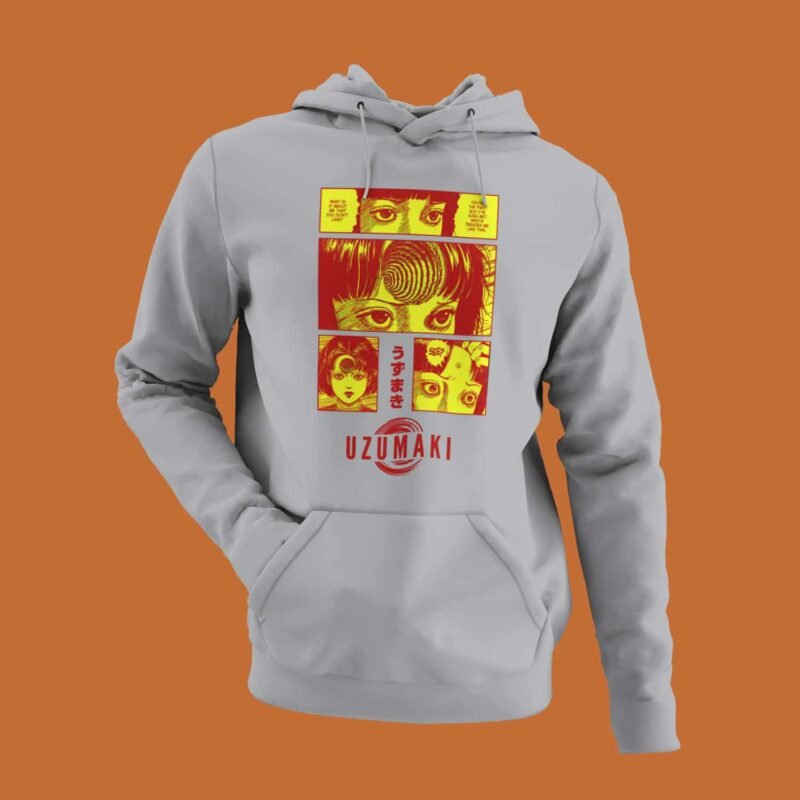 Uzumaki Chapter 3 The Scar Junji Ito Manga Sports Grey Hoodie