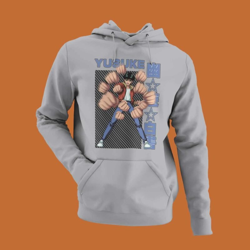 Yusuke Urameshi Yu Yu Hakusho Sports Grey Anime Hoodie