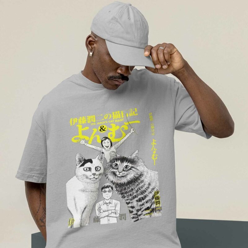 Cat Diary Junji Ito Manga Sports Grey Shirt