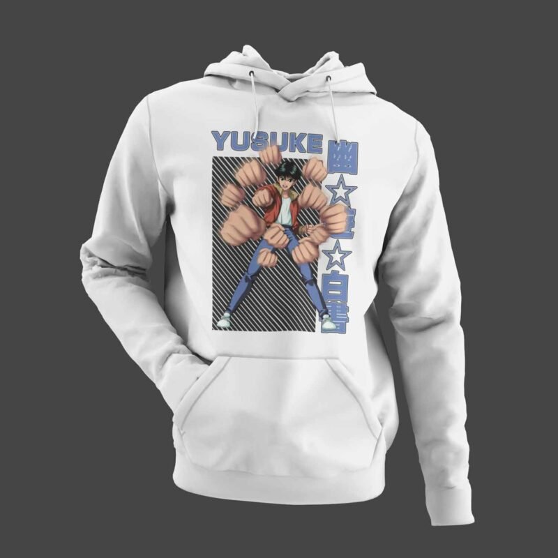 Yusuke Urameshi Yu Yu Hakusho White Anime Hoodie