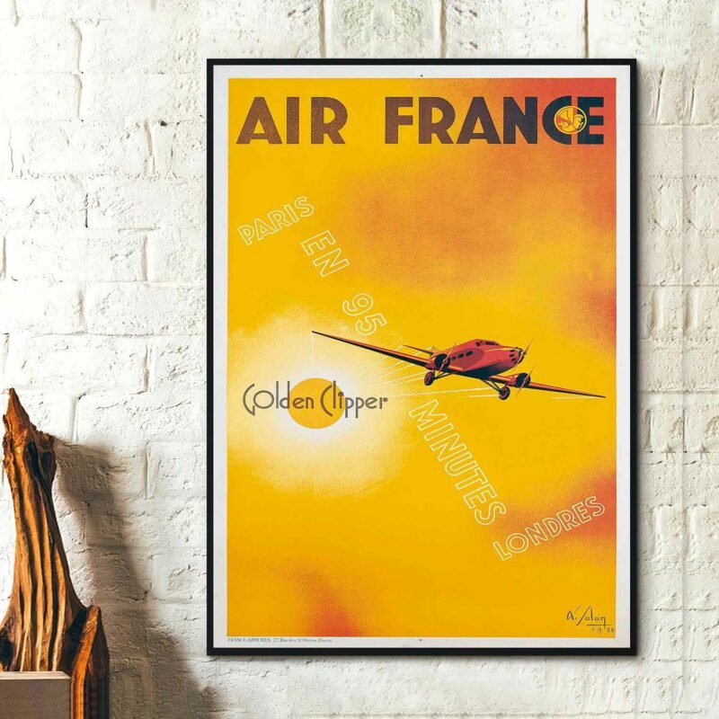 Air france Paris Londres Golden clipper (1933) by Albert Solon Posters