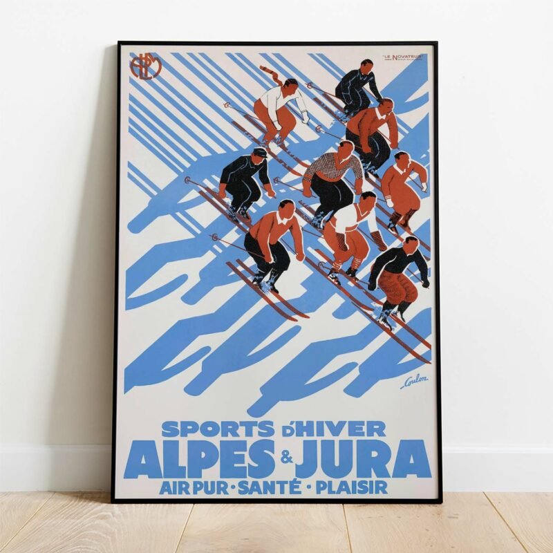 Alpes Jura Vintage Ski France Winter Sports Vintage Posters