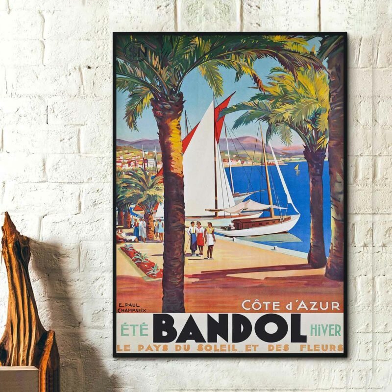 Bandol (1930) Travel Vintage Poster France c by E. Paul Champseix