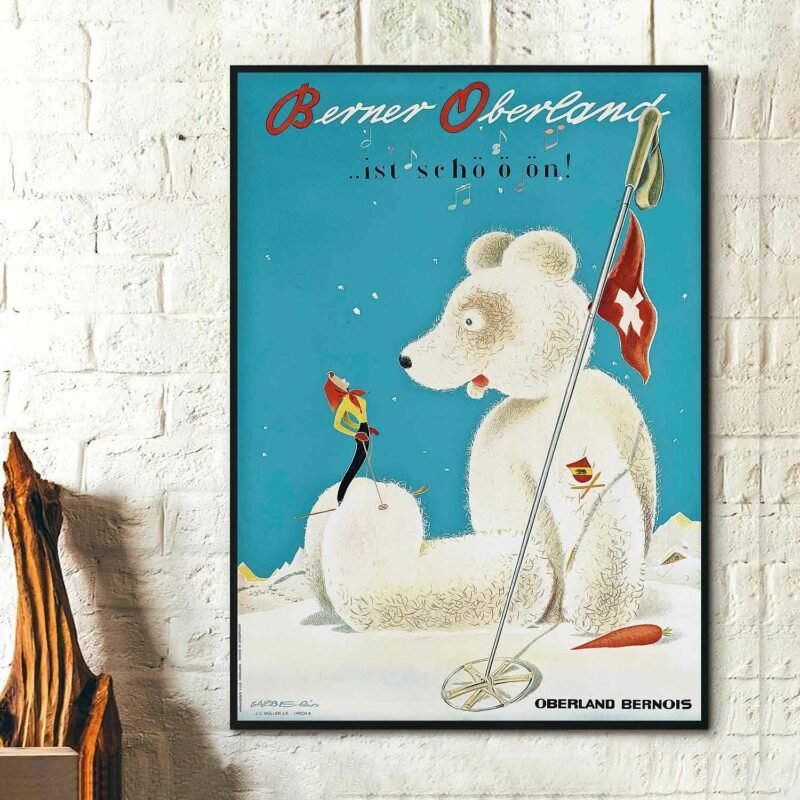 Berner Oberland Vintage Travel Poster by Franco Barberis