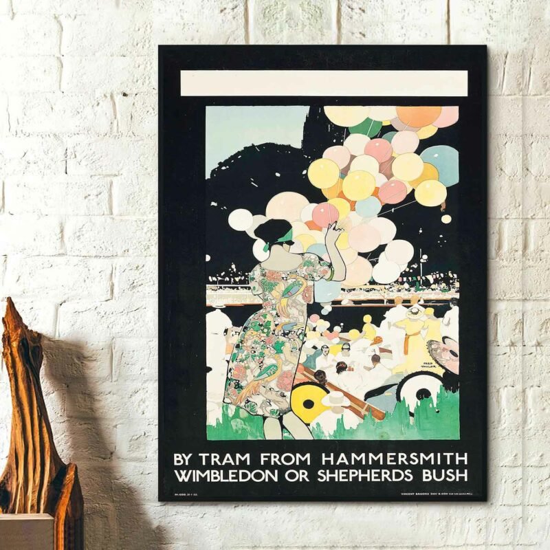 By Tram from Hammersmith Wimbledon or Shepherds Bush by Fred Taylor Travel Poster