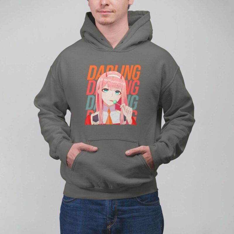 Darling In The Franxx Zero Two Charcaol Pullover Hoodie Cute Style