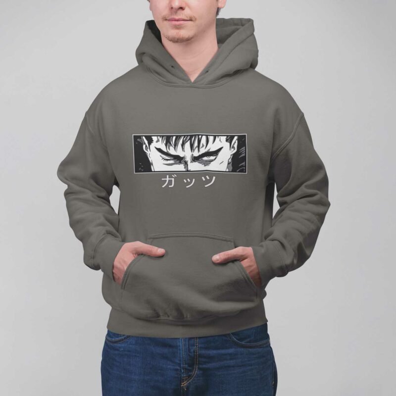 Berserk Guts Eyes Vintage Charcaol Hoodie