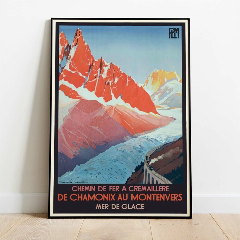 Chemin De Fer à Crémaillère De Chamonix Au Montenvers Travel Poster