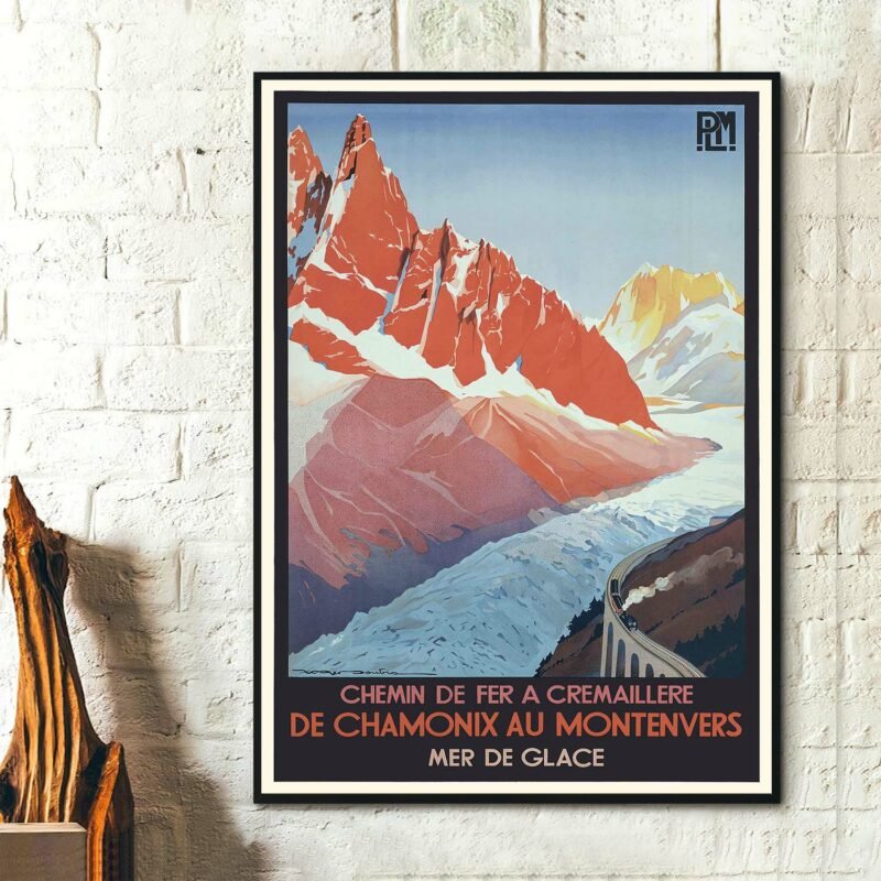 Chemin De Fer à Crémaillère De Chamonix Au Montenvers Travel Poster