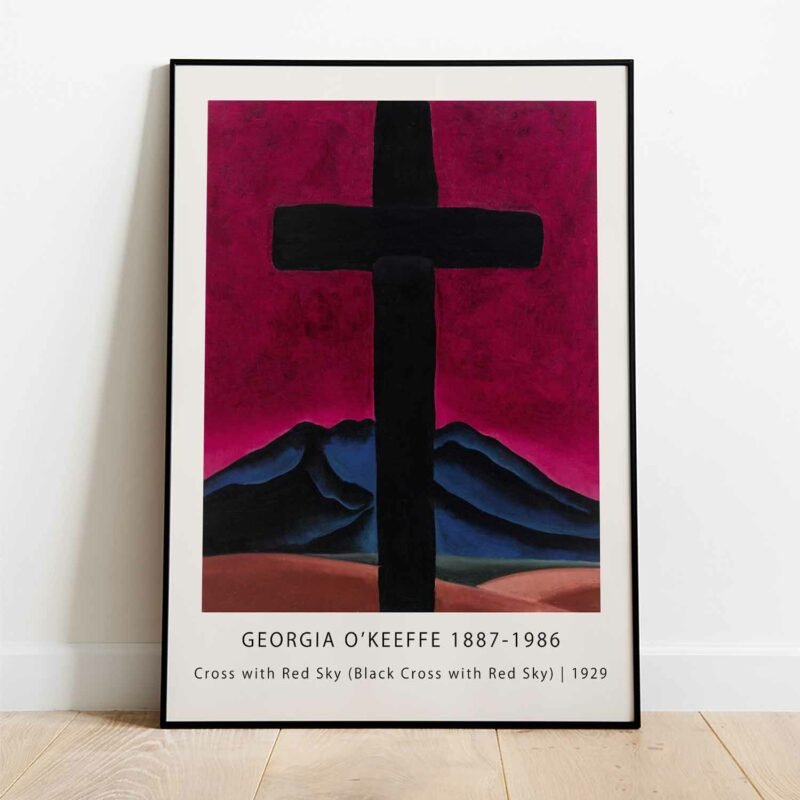 Cross with Red Sky (Black Cross with Red Sky) 1929 Painting