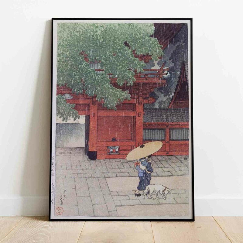 Early Summer Rain at the Sanno Shrine Poster