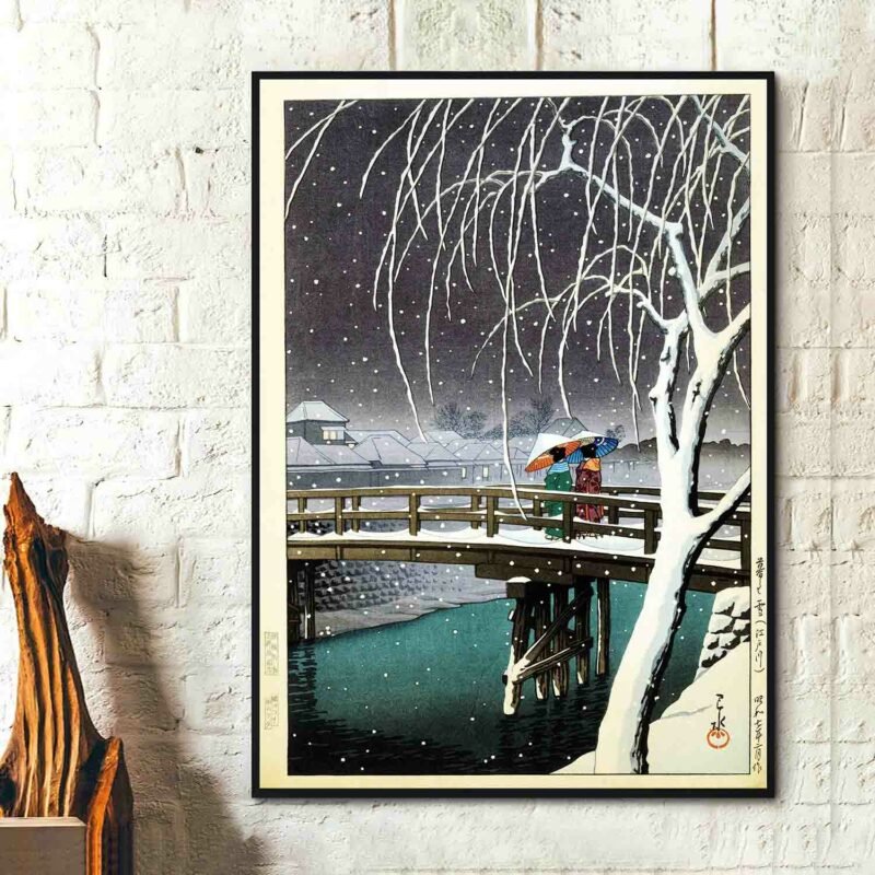 Evening snow (Edo River) 1932 Painting
