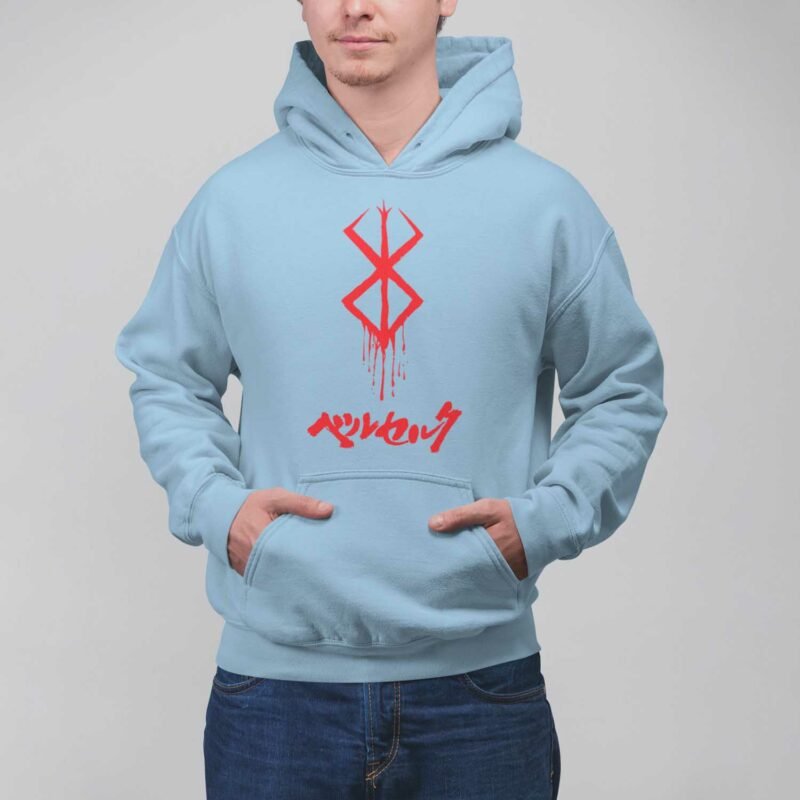 Berserk Guts Symbol Light Blue Hoodie