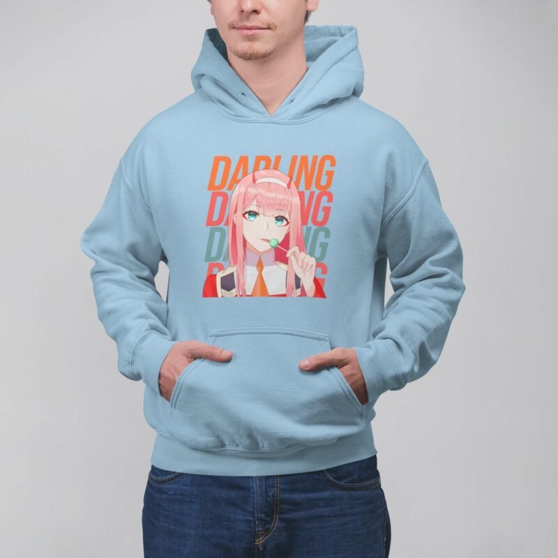 Darling In The Franxx Zero Two Light Blue Pullover Hoodie Cute Style