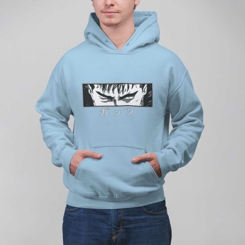 Berserk Guts Eyes Vintage Light Blue Hoodie