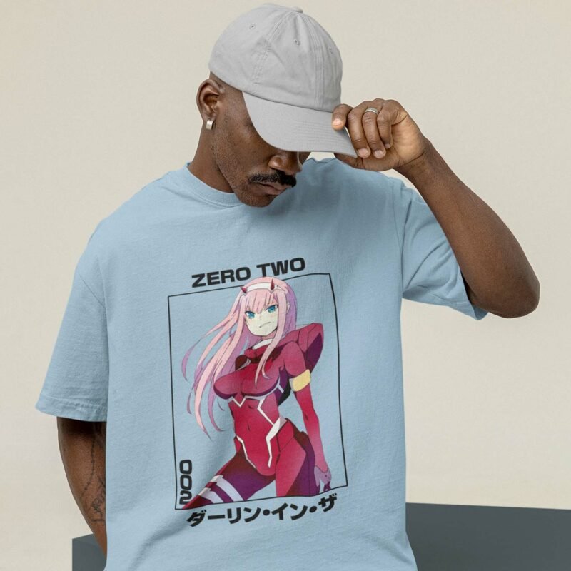 Zero Two Darling In The Franxx Light Blue T-Shirt