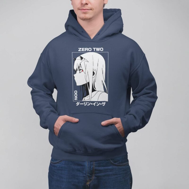 darling in the Franxx Zero Two Anime Navy Hoodie