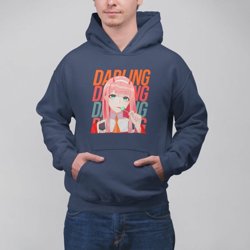 Darling In The Franxx Zero Two Navy Pullover Hoodie Cute Style