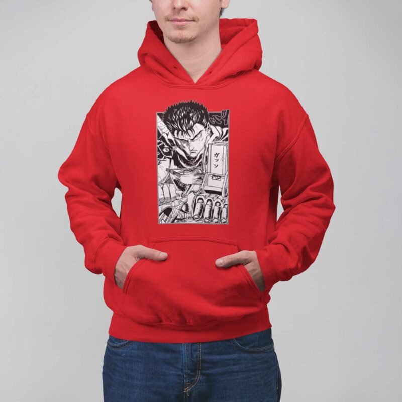 Berserk Guts Dragon Slayer Manga Red Hoodie