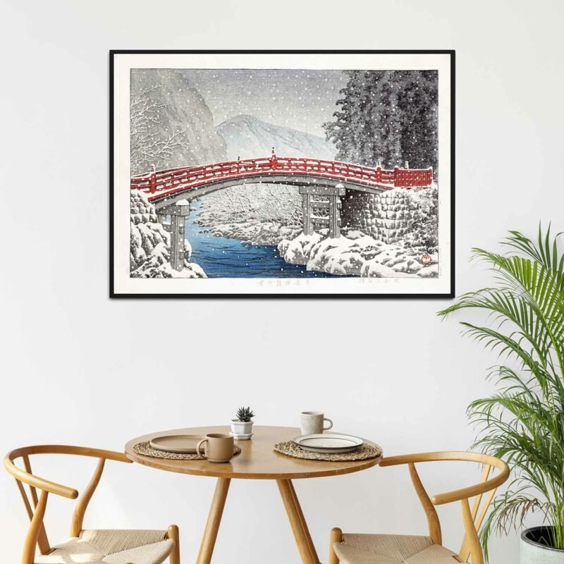 Snow at Kamibashi Bridge in Nikko 1930 Painting