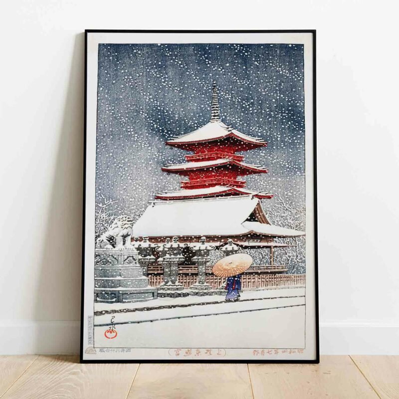 Snow at Ueno Toshogu Shrine 1929 Poster