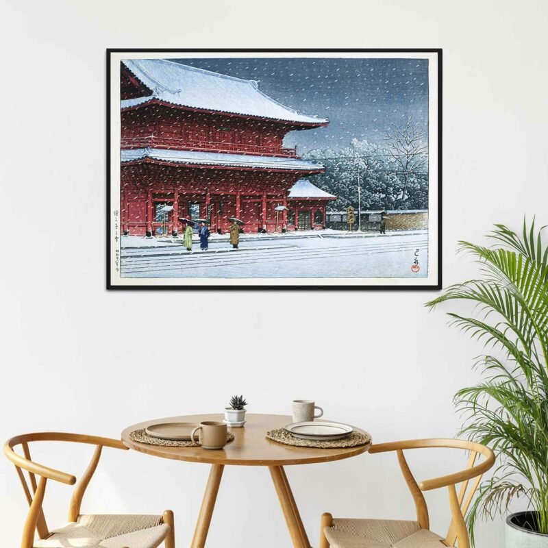 Snow at Zojoji Temple 1953 Painting