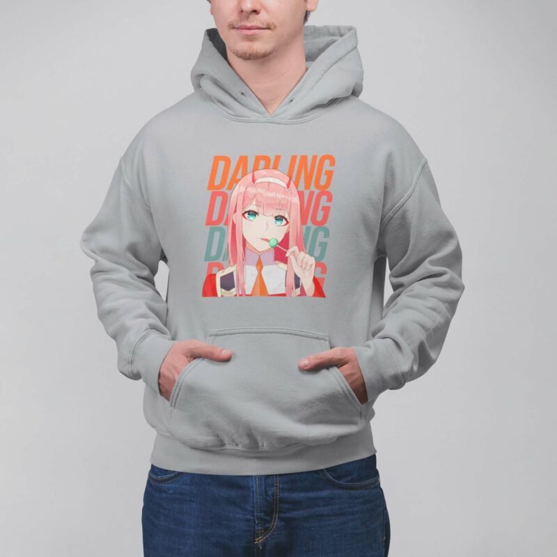 Darling In The Franxx Zero Two Sports Grey Pullover Hoodie Cute Style