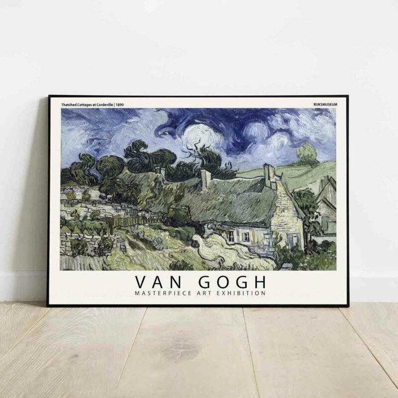 Vincent Van Gogh Thatched Cottages at Cordeville 1890 Painting