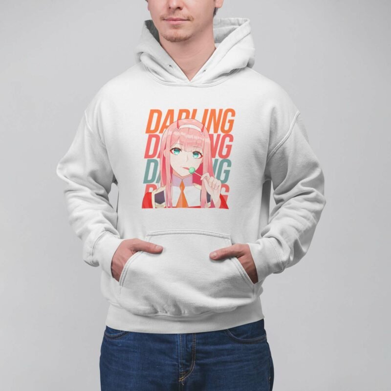 Darling In The Franxx Zero Two White Pullover Hoodie Cute Style
