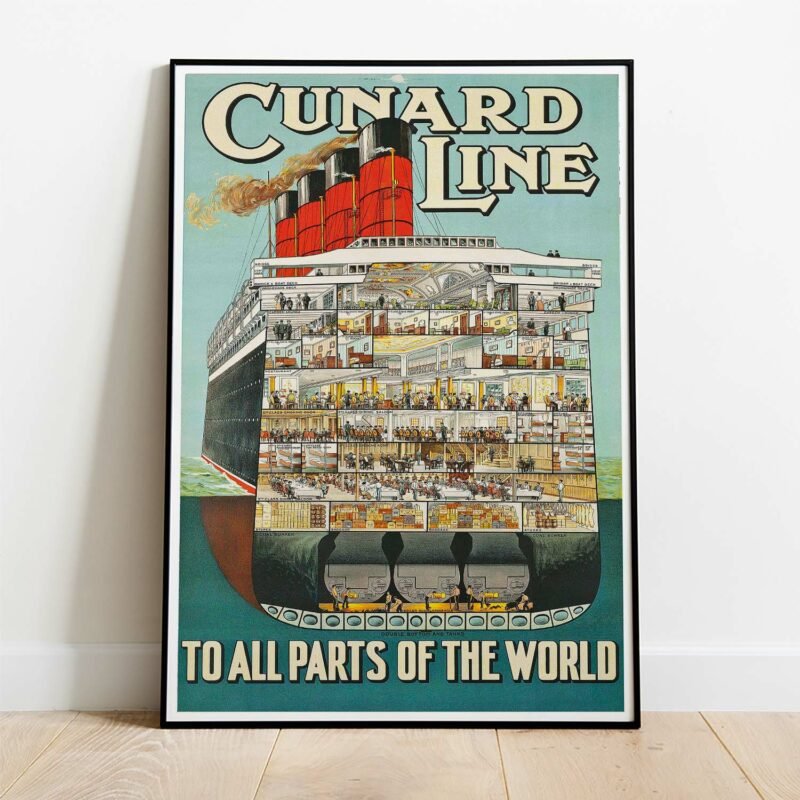 Cunard Line To All Parts of the World Travel Poster