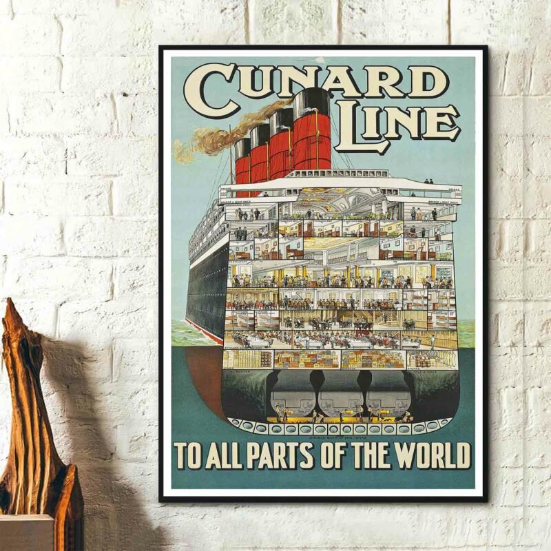 Cunard Line To All Parts of the World Travel Poster